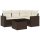 vidaXL 5-tlg. Garten-Sofagarnitur mit Kissen Braun Poly Rattan