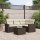 vidaXL 5-tlg. Garten-Sofagarnitur mit Kissen Braun Poly Rattan