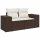 vidaXL 8-tlg. Garten-Sofagarnitur mit Kissen Braun Poly Rattan