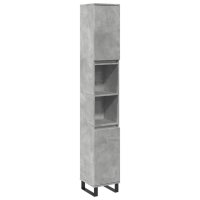 vidaXL Badschrank Betongrau 30x30x190 cm Holzwerkstoff