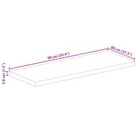 vidaXL Tischplatte 90x80x3,8 cm Rechteckig Raues Massivholz Mango