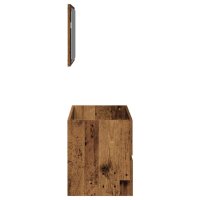 vidaXL Badschrank mit Spiegel Altholz-Optik Holzwerkstoff