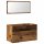 vidaXL Badschrank mit Spiegel Altholz-Optik Holzwerkstoff