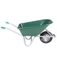 vidaXL Schubkarre Grün 90 L 150 kg Verzinkter Stahl...