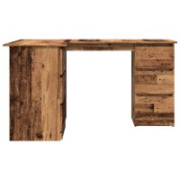 vidaXL Eckschreibtisch Altholz-Optik 145x100x76 cm Holzwerkstoff
