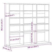 vidaXL CD-Regal Altholz-Optik 100x23x89,5 cm Holzwerkstoff