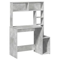 vidaXL Schreibtisch mit Regal Betongrau 100x45x140 cm...