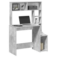vidaXL Schreibtisch mit Regal Betongrau 100x45x140 cm...