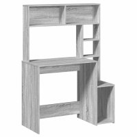 vidaXL Schreibtisch mit Regal Grau Sonoma 100x45x140 cm...