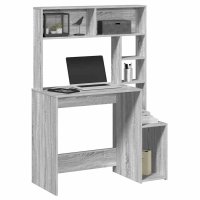 vidaXL Schreibtisch mit Regal Grau Sonoma 100x45x140 cm...