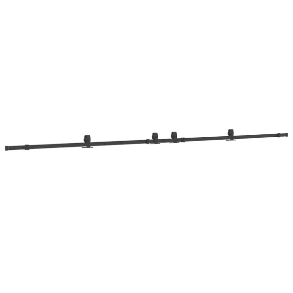 vidaXL Schiebetürbeschlag-Set 183 cm Stahl Schwarz