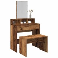 vidaXL Schminkhocker Altholz-Optik 70x35x45 cm Holzwerkstoff