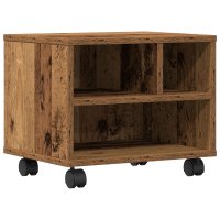 vidaXL Druckerstand mit Rollen Alteiche 41x32x33,5 cm
