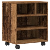 vidaXL Druckerständer mit Rollen Alte Holz 41x32x48 cm