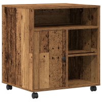 vidaXL Druckerständer mit Rollen Altes Holz 60x50x67 cm
