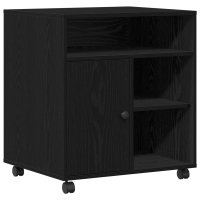 vidaXL Druckerstand mit Rollen Schwarz Eiche 60x50x67 cm