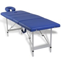 Massagetisch mit Aluminiumrahmen, faltbar 4 Zonen Blau