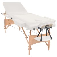 vidaXL Massageliege 3-Zonen Klappbar 10 cm Sitz Weiß