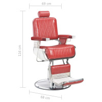 vidaXL Friseurstuhl Rot 68x69x116 cm Kunstleder