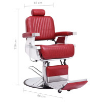 vidaXL Friseurstuhl Rot 68x69x116 cm Kunstleder
