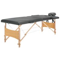 vidaXL Massagetisch mit 2 Zonen Holzrahmen Anthrazit 186&times;68 cm