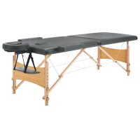 vidaXL Massagetisch mit 2 Zonen Holzrahmen Anthrazit 186&times;68 cm