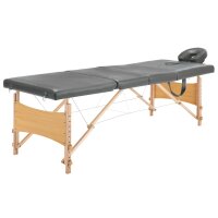 vidaXL Massageliege 4-Zonen Holzgestell Anthrazit 186x68 cm