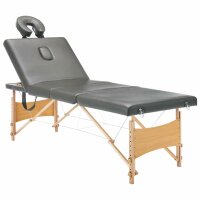 vidaXL Massageliege 4-Zonen Holzgestell Anthrazit 186x68 cm