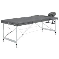 vidaXL Massagetisch mit 3 Zonen Aluminiumrahmen Anthrazit 186&times;68 cm