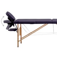 vidaXL Massageliege Klappbar 2-Zonen mit Holzgestell Lila