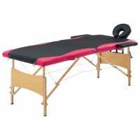 vidaXL Massageliege Klappbar 2-Zonen mit Holzgestell...