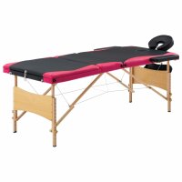 vidaXL Massageliege Klappbar 3-Zonen mit Holzgestell...