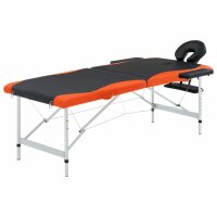 vidaXL Massagetisch Klappbar 2 Zonen Aluminium Schwarz...