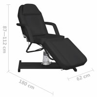 vidaXL Massagetisch Schwarz 180x62x(87-112) cm