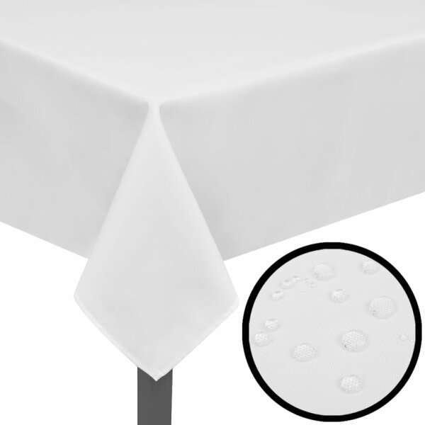 5 Tischdecken Wei&szlig; 130 x 130 cm