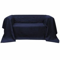 Micro-Suede Sofa&uuml;berwurf Tagesdecke Marineblau 140 x 210 cm