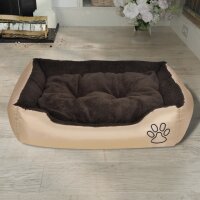 vidaXL Hundebett Beige und Braun XXL