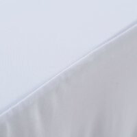 vidaXL 2 St&uuml;ck Stretch-Tischdecken mit Rand Wei&szlig; 120 x 60,5 x 74 cm