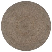 WOWONA Teppich Handgefertigt Jute Rund 90 cm Grau