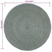 WOWONA Teppich Handgefertigt Jute Rund 150 cm Olivgr?n