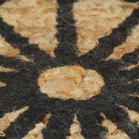 vidaXL Teppich Handgefertigt Jute mit Schwarzem Aufdruck 90 cm