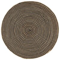 vidaXL Teppich Handgefertigt Jute mit Spiralen-Design...