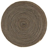 vidaXL Teppich Handgefertigt Jute mit Spiralen-Design...