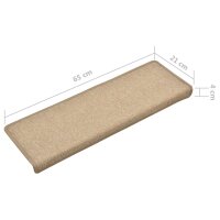 vidaXL Teppich-Treppenstufen 15 Stk. 65x21x4 cm Taupe