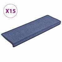 WOWONA Teppich-Treppenstufen 15 Stk. 65 x 25 cm Blau