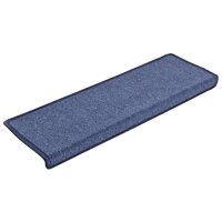 WOWONA Teppich-Treppenstufen 15 Stk. 65 x 25 cm Blau