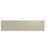 vidaXL Balkon-Sichtschutz Beige 120x500 cm Oxford-Gewebe