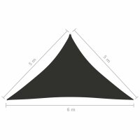 vidaXL Sonnensegel Oxford-Gewebe Dreieckig 5x5x6 m Anthrazit