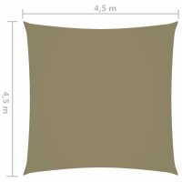 vidaXL Sonnensegel Oxford-Gewebe Quadratisch 4,5x4,5 m Beige