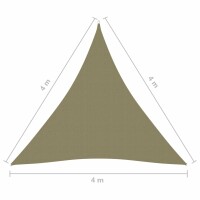 vidaXL Sonnensegel Oxford-Gewebe Dreieckig 4x4x4 m Beige